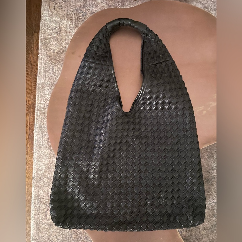 NEW Anthropologie woven leather black tote - looks like bottega! (Retails $200)